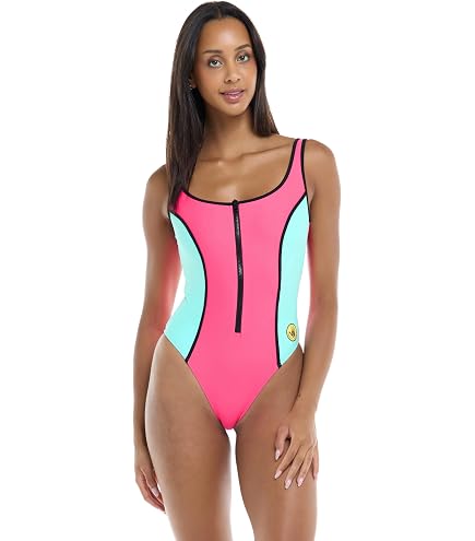 Body Glove Stand Up Zip Front Paddle One Piece Swimsuit with UPF